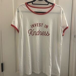 Torrid White Tee with Red Trim